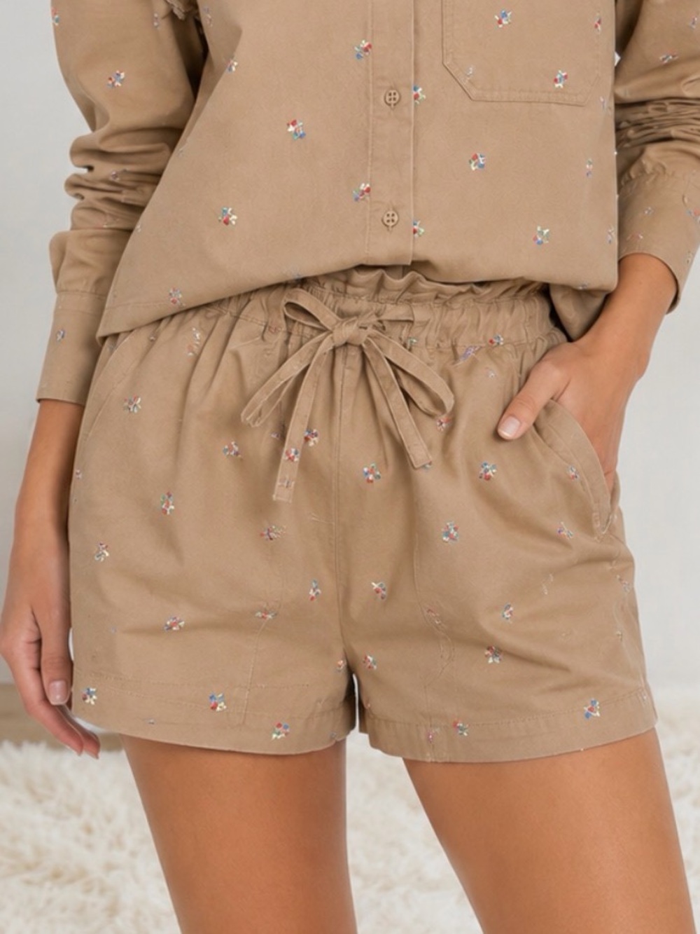 Something Navy Agnes Paperbag Shorts